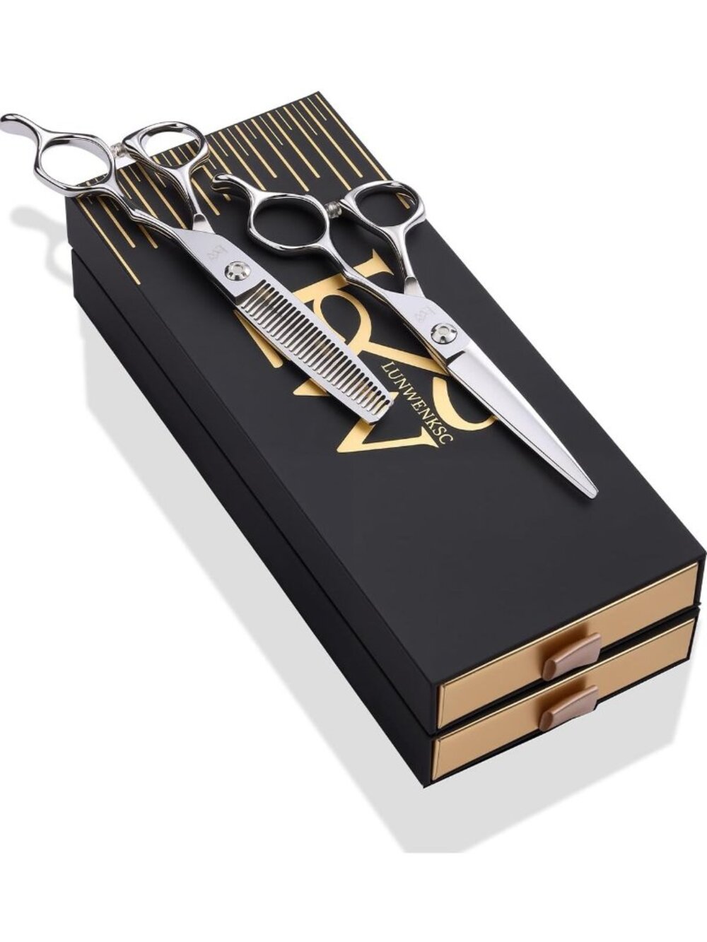 Hair Cutting Scissors Set with 30-Tooth Thinning Shears - Professional Salon